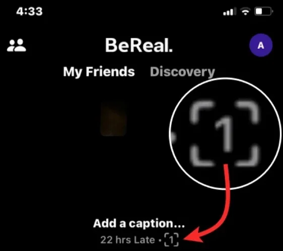 bereal notification tab