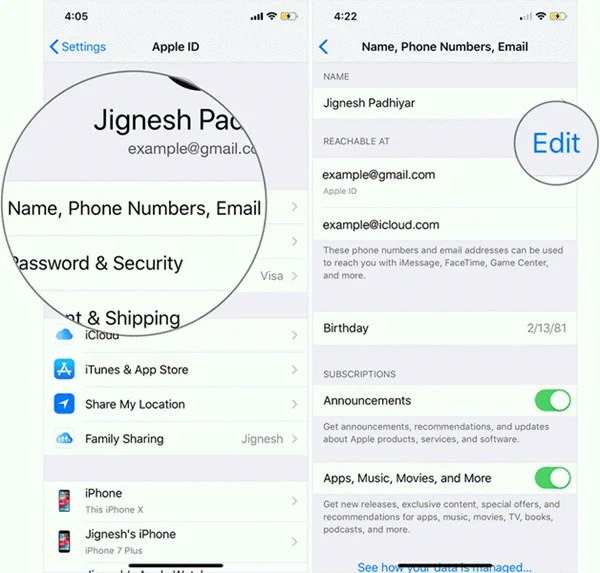 how to change apple id