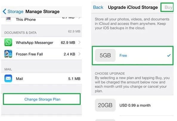 change icloud storage plan