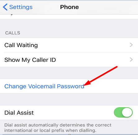 change voicemail password