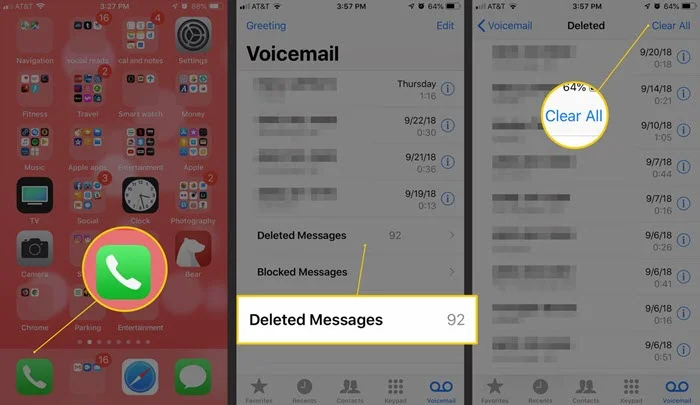 clear voicemail on iphone