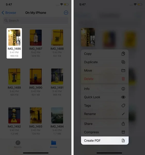 convert iphone photo to pdf