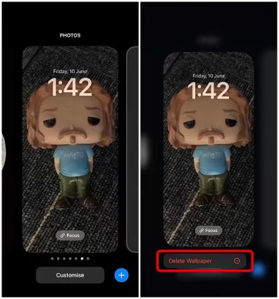 delete custom lock screen on iphone