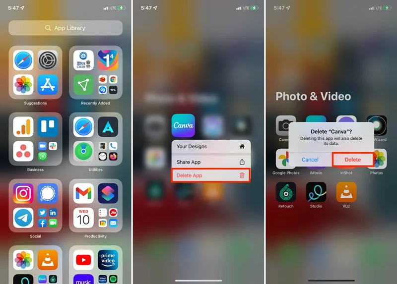 how to delete hidden apps on iphone