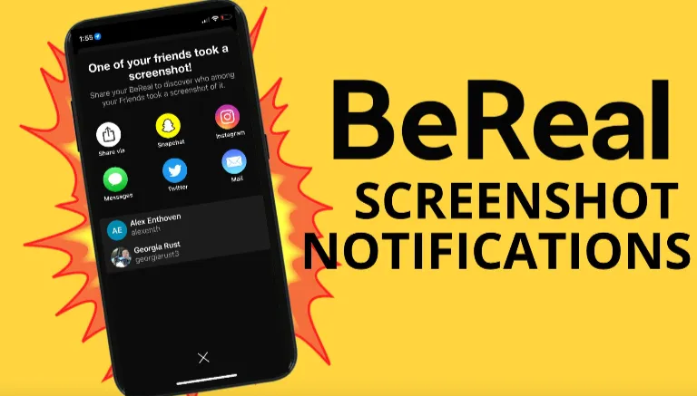 does bereal notify screenshots