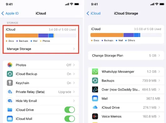 icloud manage storage