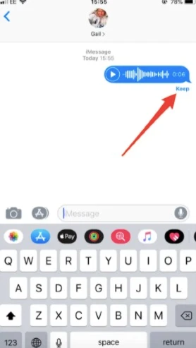 imessage audio message keep