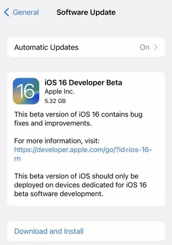 ios 16 beta download