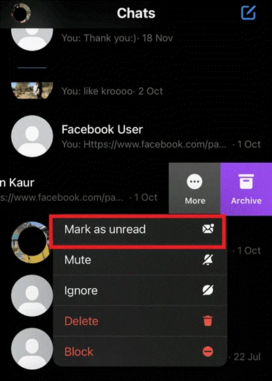 mark message as unread