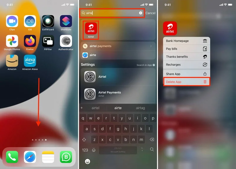 how to delete hidden apps on iphone