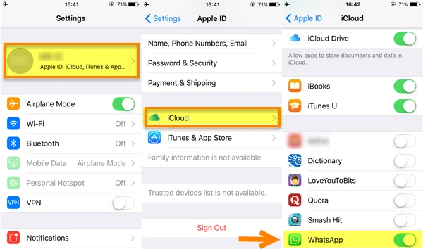 save whatsapp audio via icloud