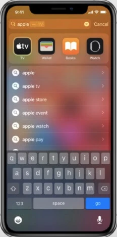 using iphone search