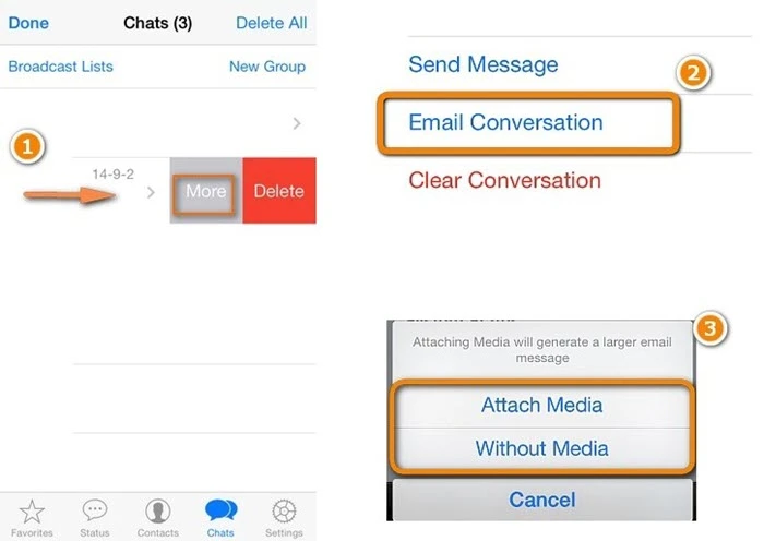 transfer whatsapp to iphone via email