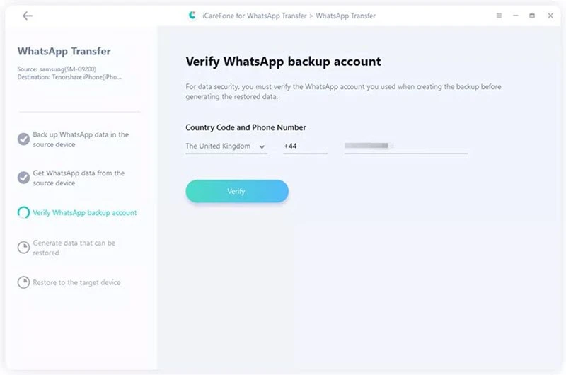 verify whatsapp account