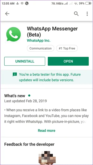 uninstall whatsapp