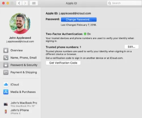 change apple password mac