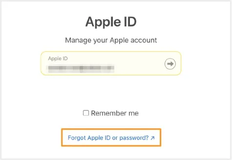 forgot apple id or password