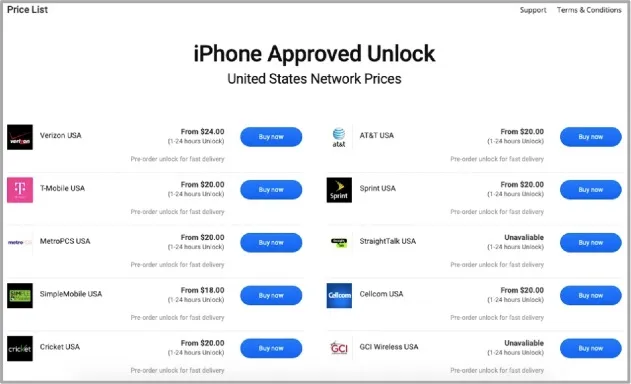 iphone approved unlock