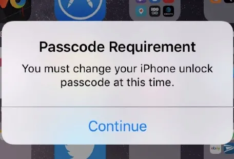 passcode requirement