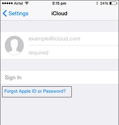 reset icloud password on iphone