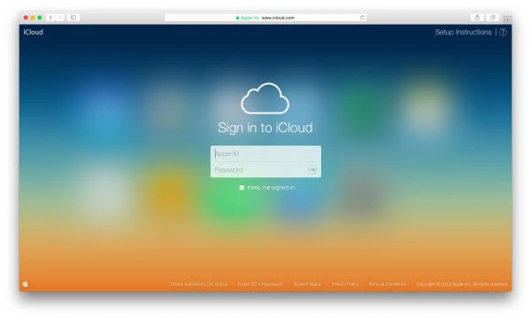 sign in to icloud