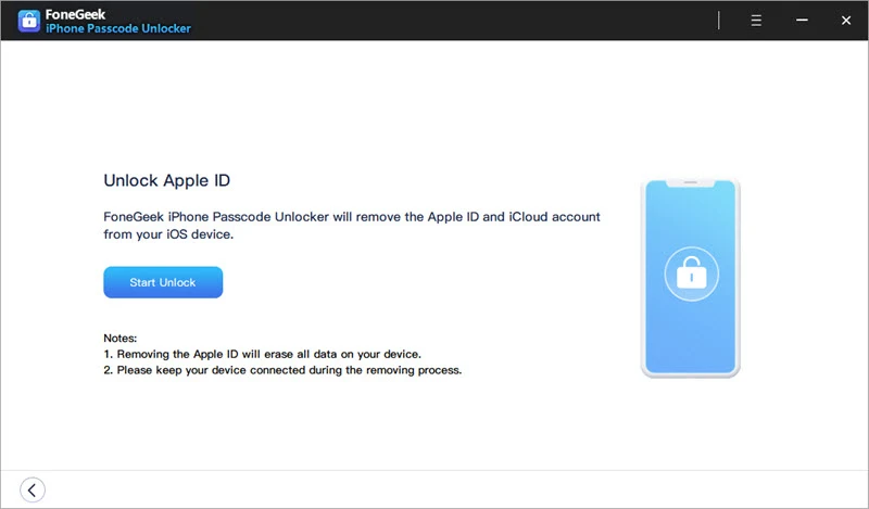 start to unlock apple id