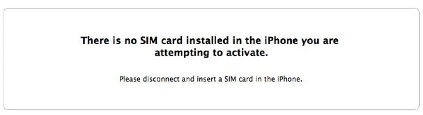 there is no sim card installed