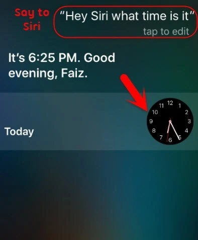 tap on clock icon