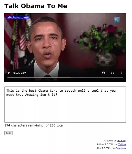 obama text to speech